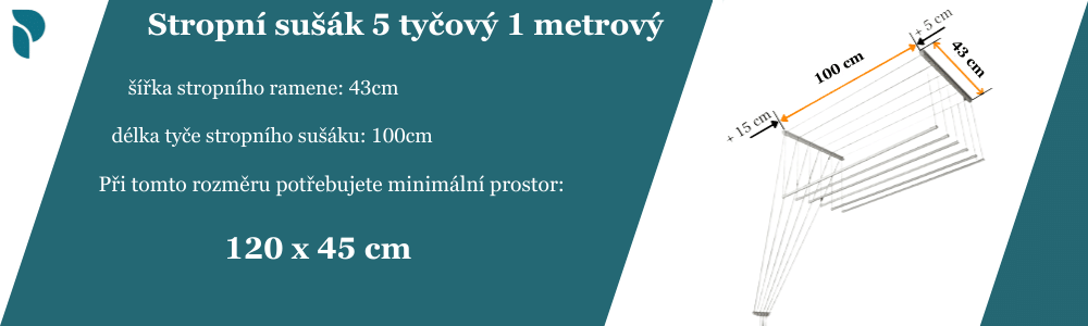 Sušák 5 tyčový 1 metrový